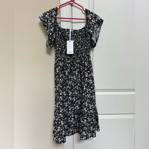 Grace Karin Black & White Floral Midi Dress